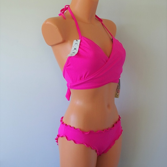 Sundazed NWT 2Pc Simone Pink Wrap Bikini Set - Picture 2 of 3